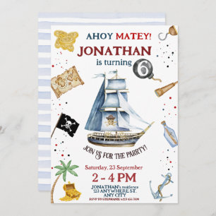Invitación al cumpleaños del pirata