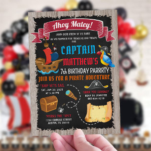 Invitación al cumpleaños del pirata Ahoy Matey