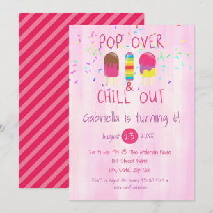 Invitación al cumpleaños del Pop de Hielo de Pop O
