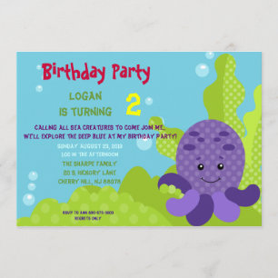 Invitación al cumpleaños del pulpo