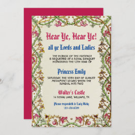 Invitación al cumpleaños del Renacimiento Medieval