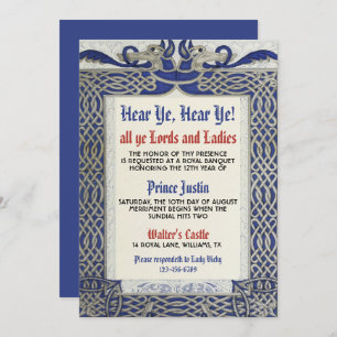 Invitación al cumpleaños del Renacimiento Medieval