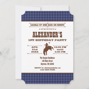 Invitación al cumpleaños del Rodeo de Cowboy de Ma