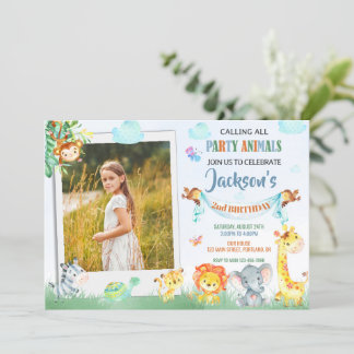 Invitación al cumpleaños del safari fotográfico Do