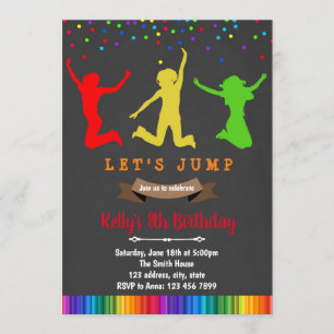 Invitación al cumpleaños del salto de arco iris