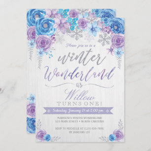 Invitación al cumpleaños del Snowflake Winter Wond