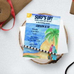 Invitación al cumpleaños del surf