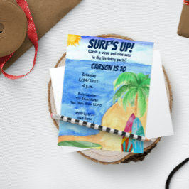 Invitación al cumpleaños del surf