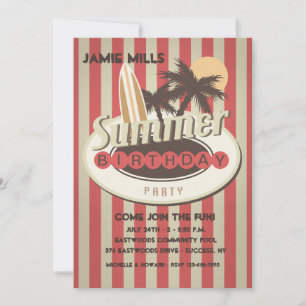 Invitación al cumpleaños del surfista