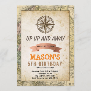 Invitación al cumpleaños del tema de la aventura