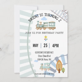 Invitación al cumpleaños del tema del tren