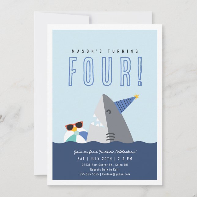 Invitación al cumpleaños del tiburón (Anverso)