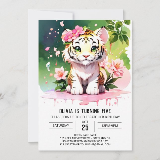 Invitación al cumpleaños del tigre azerbaiyano (Anverso)