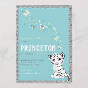 Invitación al cumpleaños del tigre blanco personal