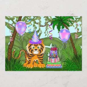 Invitación al cumpleaños del tigre de Bengala jung