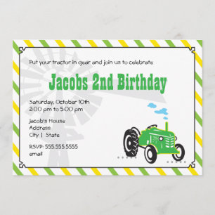 Invitación al cumpleaños del tractor