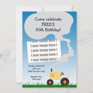 Invitación al cumpleaños del tractor: Tractor amar