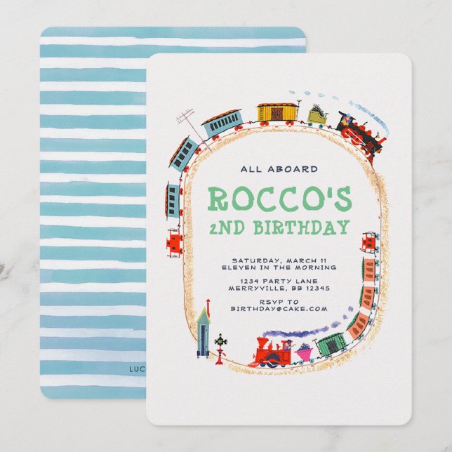Invitación al cumpleaños del tren (Anverso / Reverso)