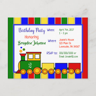 Invitación al cumpleaños del tren Choo Choo