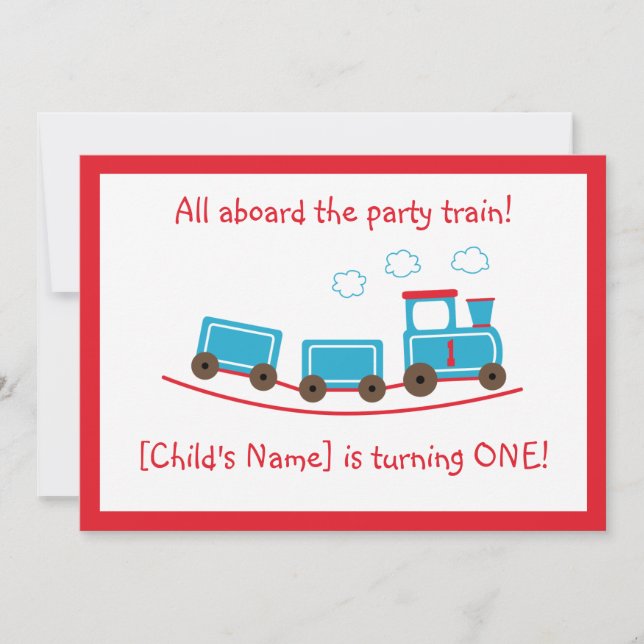 Invitación al cumpleaños del tren Choo Choo (Anverso)