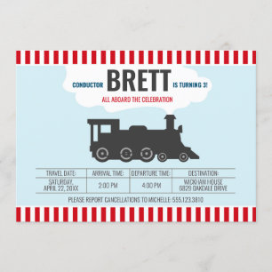 Invitación al cumpleaños del tren Choo Choo
