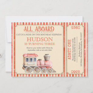 Invitación al cumpleaños del tren Choo Choo - Fies