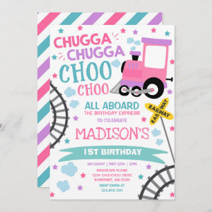Invitación al cumpleaños del tren Chugga Chugga Ch