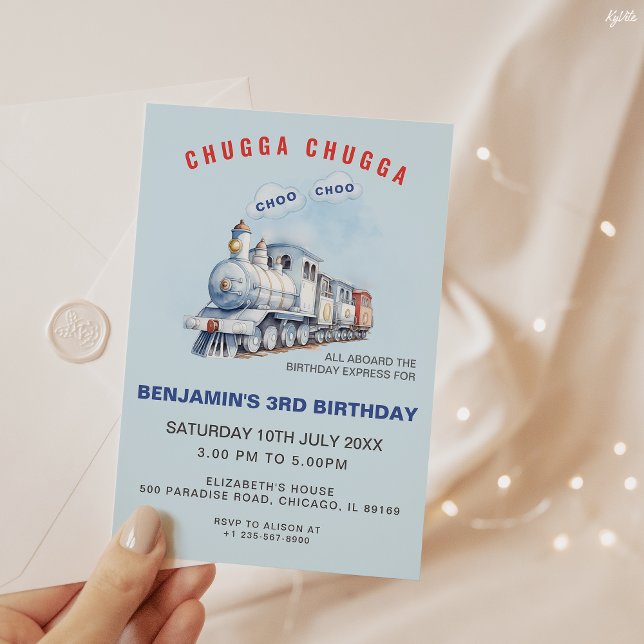 Invitación al cumpleaños del tren Chugga Chugga Ch (Subido por el creador)