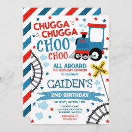 Invitación al cumpleaños del tren Chugga Chugga Ch