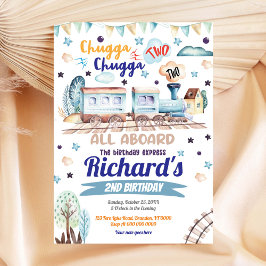 Invitación al cumpleaños del tren Chugga Chugga Do