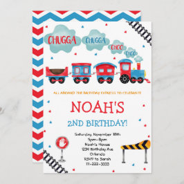 Invitación al cumpleaños del tren Chugga Chuo Choo