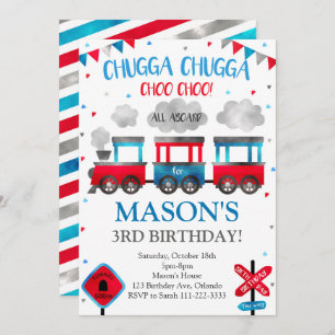 Invitación al cumpleaños del tren, invitación al t