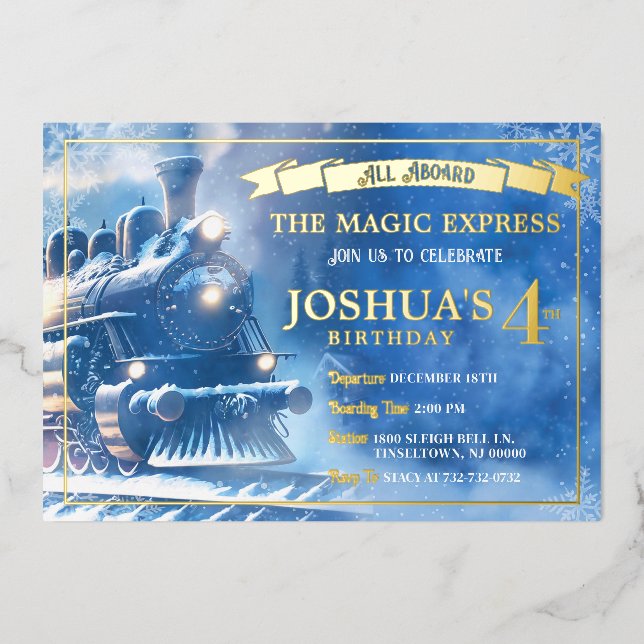 Invitación al cumpleaños del tren mágico (Anverso)