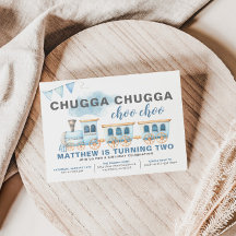 Invitación al cumpleaños del tren Transporte de ni