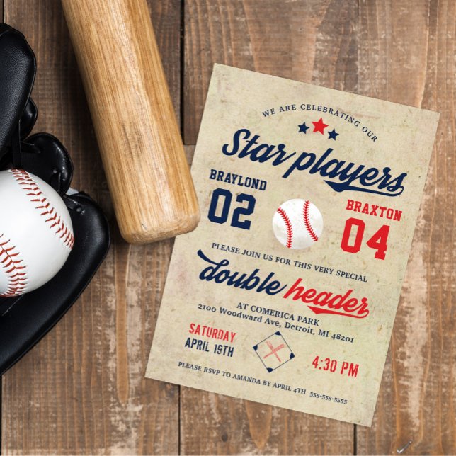 Invitación al cumpleaños del Twin Béisbol (Subido por el creador)