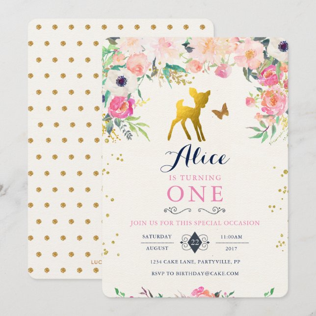 Invitación al cumpleaños del venado (Anverso / Reverso)