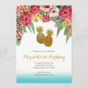 Invitación al cumpleaños del verano tropical