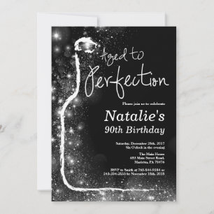 Invitación al cumpleaños del vino 90. Envejecido a