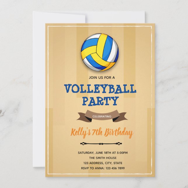 Invitación al cumpleaños del voleibol (Anverso)