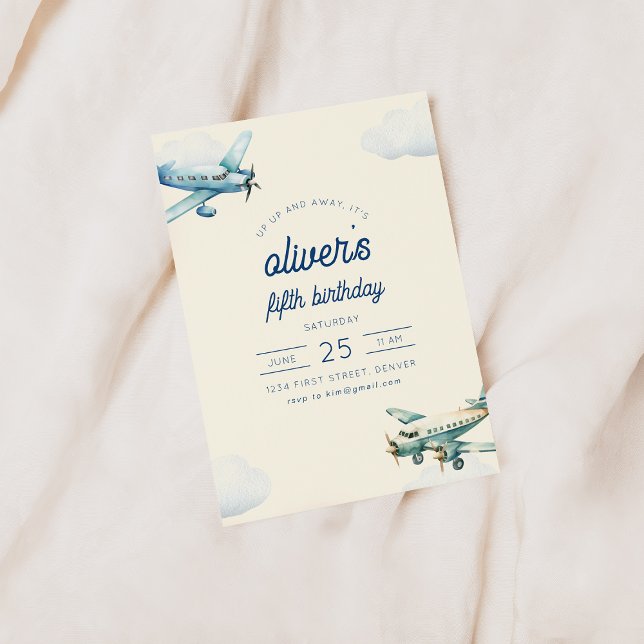 Invitación al cumpleaños del vuelo de avión de arr (Subido por el creador)