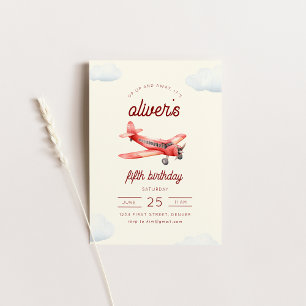 Invitación al cumpleaños del vuelo de avión de arr