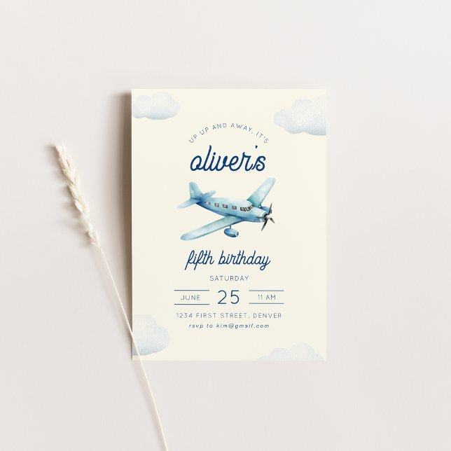 Invitación al cumpleaños del vuelo de avión de arr (Subido por el creador)