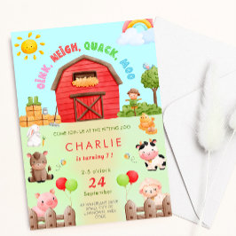 Invitación al cumpleaños del zoológico de animales