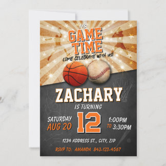 Invitación al cumpleaños deportivo Baloncesto