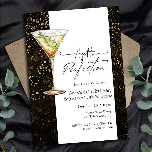 Invitación al cumpleaños doble perfecto para adult (Subido por el creador)