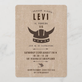 Invitación al cumpleaños Dragon y Viking