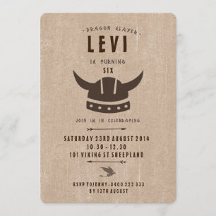 Invitación al cumpleaños Dragon y Viking