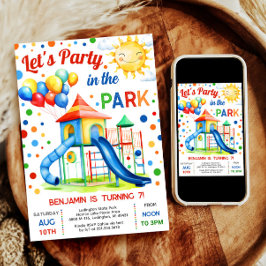 Invitación al cumpleaños en zona de juegos - Fiest