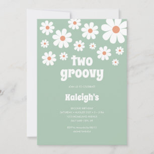 Invitación al cumpleaños estilo Retro Two Groovy 7