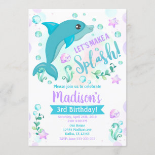 Invitación al cumpleaños/Fiesta de la piscina para